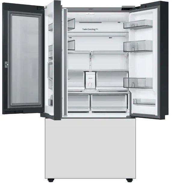 Samsung Bespoke 30 Cu. Ft. Panel Ready/Panel Ready/White Glass French Door Refrigerator 6