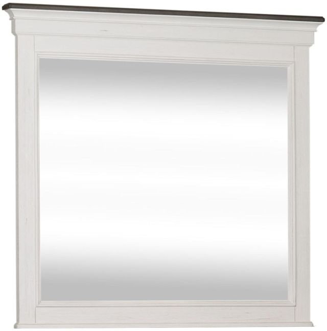 Liberty Furniture Allyson Park Wire Brushed White Crown Mirror-1