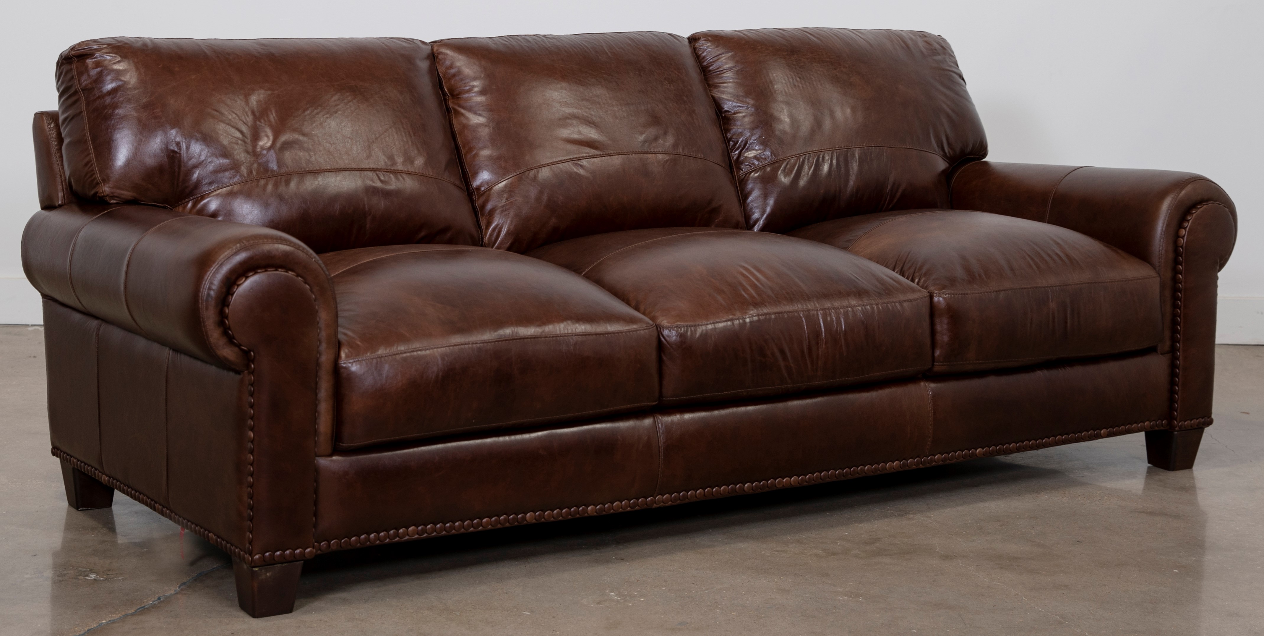 Soft Line Splendor Tan All Leather Sofa