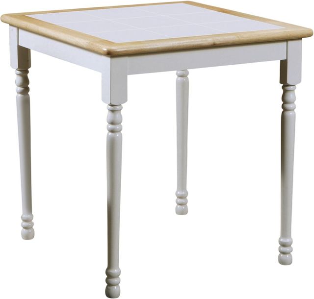 Coaster® Natural Brown And White Square Top Dining Table-0