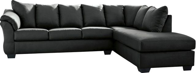 Signature Design by Ashley® Darcy 2-Piece Black Sectional with Chaise 17