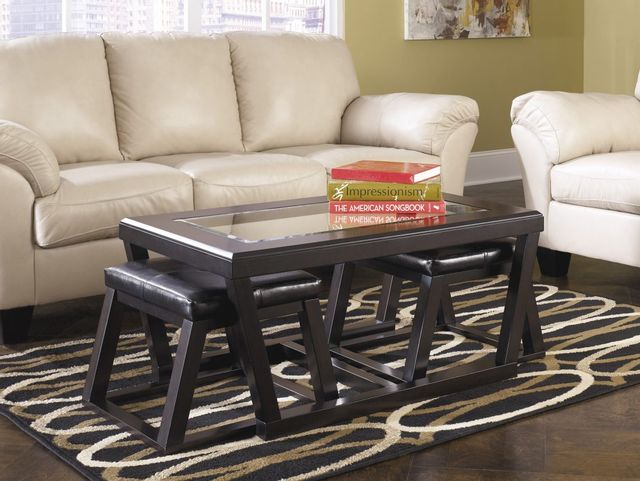 Signature Design by Ashley® Kelton Espresso Coffee Table with Two Nesting Stools 8