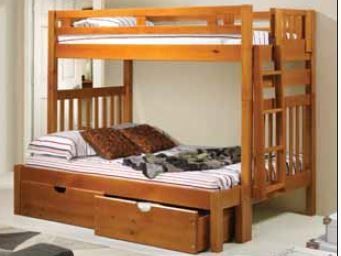 Donco Trading Company Honey Twin/Full Mission Bunk Bed-0