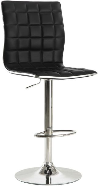 Coaster® 2-Piece Black/Chrome Upholstered Adjustable Stool Set