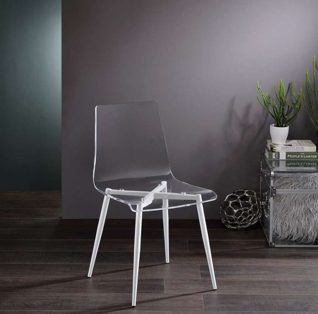 Progressive® Furniture A La Carte Clear/White Dining Chair-2