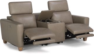 Flexsteel® Astra Taupe Power Reclining Sectional with Power Headrests