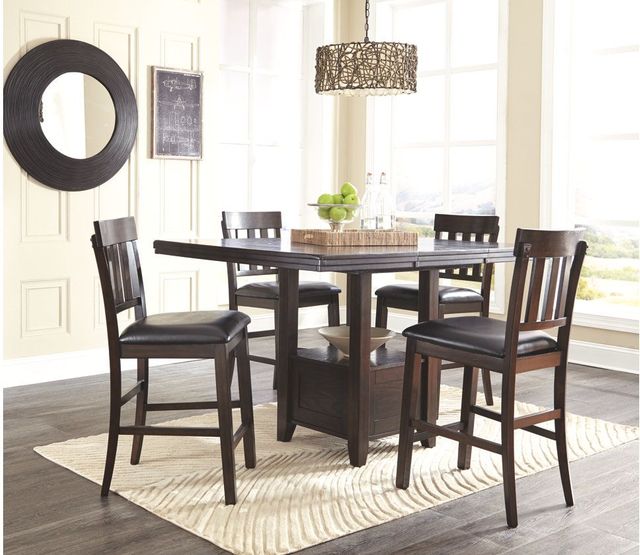 Signature Design by Ashley® Haddigan Dark Brown Counter Height Dining Room Table 3