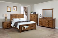 Coaster® Brenner 5-Piece Rustic Honey Full Panel Storage Bedroom Set