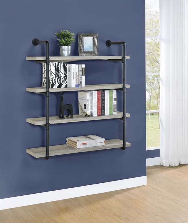 Coaster® Black And Grey Driftwood 40-Inch Wall Shelf 11