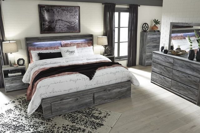 Signature Design by Ashley® Baystorm Gray Queen Platform Bed with 2 Storage Drawers 12