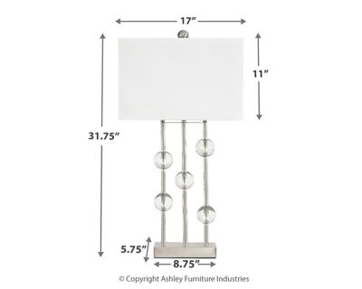 Signature Design by Ashley® Jaala Clear/Silver Table Lamp-2