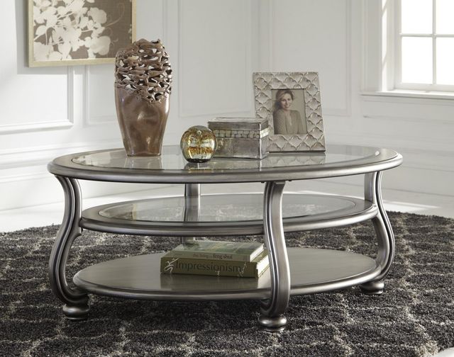 Signature Design by Ashley® Coralayne Silver Oval Coffee Table 2