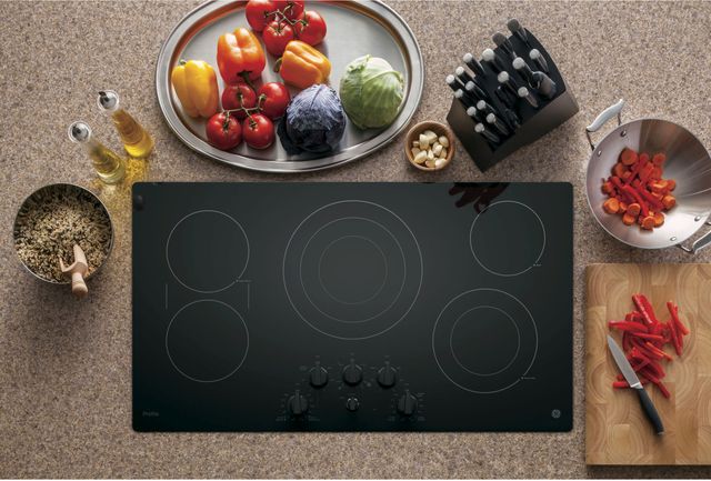 GE Profile™ 36" Black with Stainless Steel Electric Cooktop 8