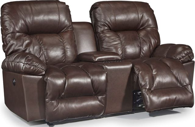 Best® Home Furnishings Retreat Reclining Rocker Leather Loveseat with Console 2