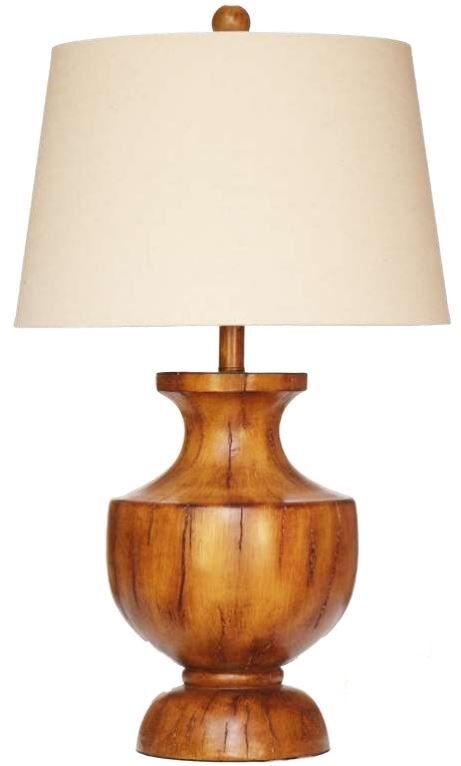 H & H Lamp Wood Grain Lamp