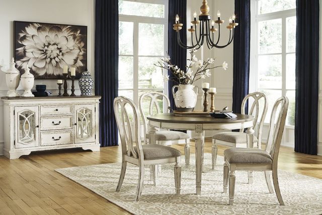 Signature Design by Ashley® Realyn Chipped White Oval Dining Room Extension Table 9