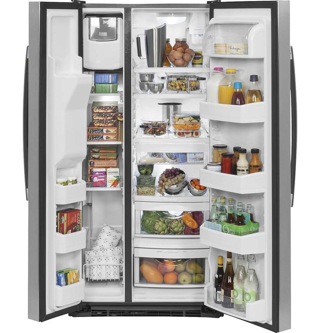 GE® 23.2 Cu. Ft. Stainless Steel Side-By-Side Refrigerator 2