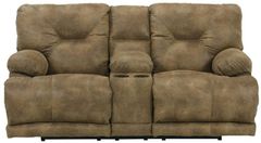 Catnapper® Voyager Brandy Power Lay-Flat Reclining Console Loveseat