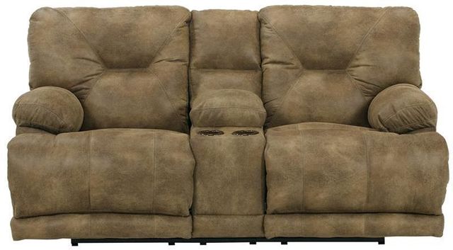 Catnapper® Voyager Brandy Lay Flat Reclining Console Loveseat 0