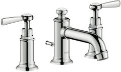 AXOR Montreux Polished Nickel Widespread Faucet 30 with Lever Handles and Pop-Up Drain, 1.2 GPM