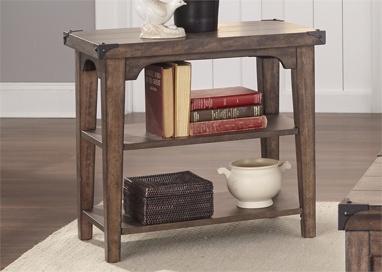 Liberty Furniture Aspen Skies Weathered Brown Chair Side Table