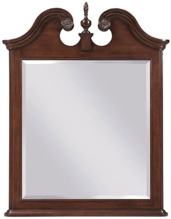 Kincaid Furniture Hadleigh Cherry Framed Vertical Pediment Mirror