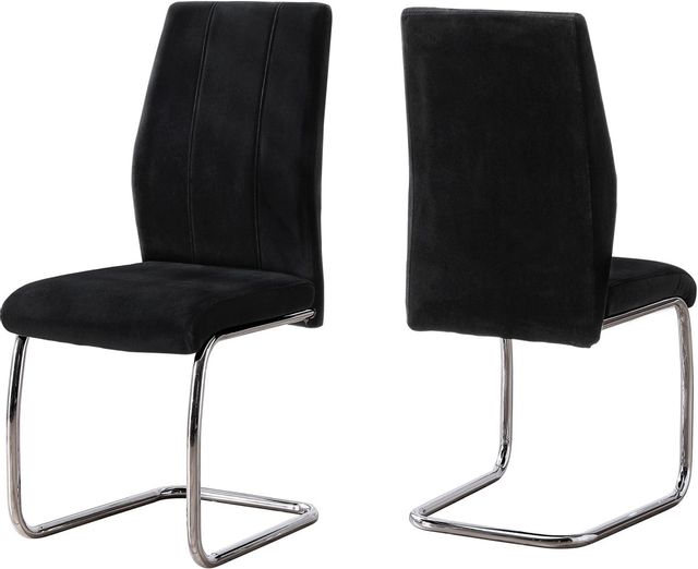 Monarch Specialties Inc. 2 Piece Black Velvet Dining Chairs 0
