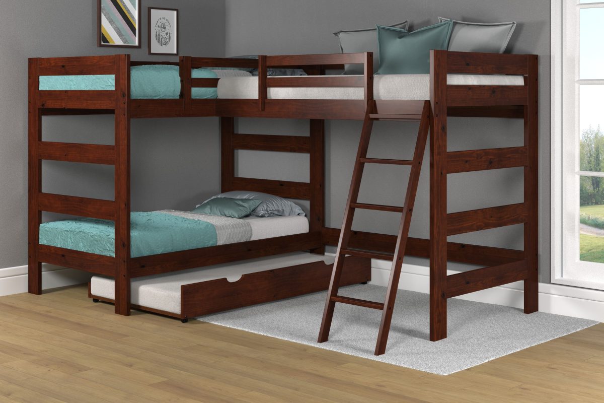 Woodcrest bunk beds store twin over full