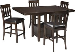 Signature Design by Ashley® Haddigan 5-Piece Dark Brown Counter Height Table Set