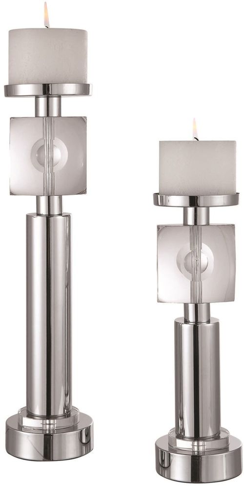 Uttermost® by Billy Moon Kyrie 2-Piece Nickel Candle Holders