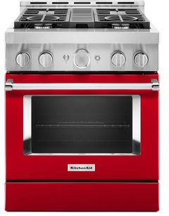 KitchenAid® 30" Passion Red Smart Commercial-Style Gas Range