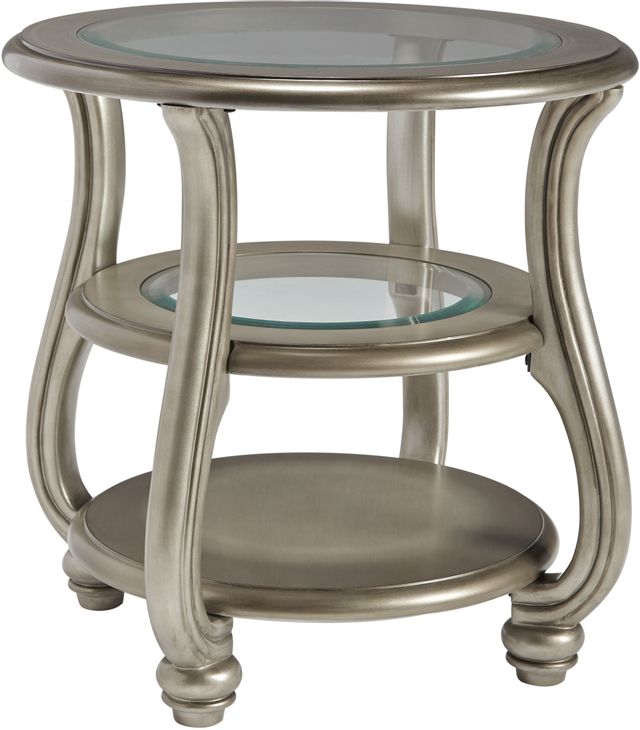 Signature Design by Ashley® Coralayne 3-Piece Silver Finish Living Room Table Set 2