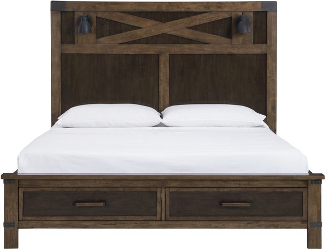 Benchcraft® Wyattfield Two-Tone King Panel Storage Bed 1