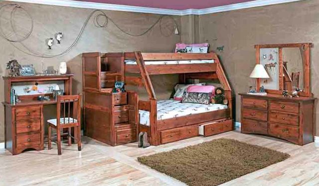 Trendwood Inc. Sedona High Sierra Cocoa Twin/Full Bunk Bed with Drawers-1