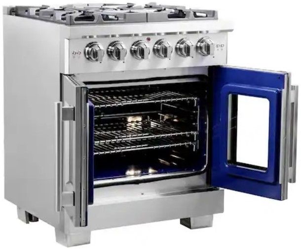 FORNO® Capriasca 30" Stainless Steel Pro Style Gas Range-2
