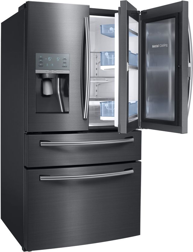 Samsung 28 Cu. Ft. 4-Door French Door Food Showcase Refrigerator-Fingerprint Resistant Black Stainless Steel 6