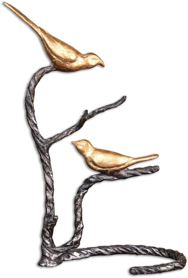 Uttermost® Metallic Gold Birds on a Limb Sculpture-0