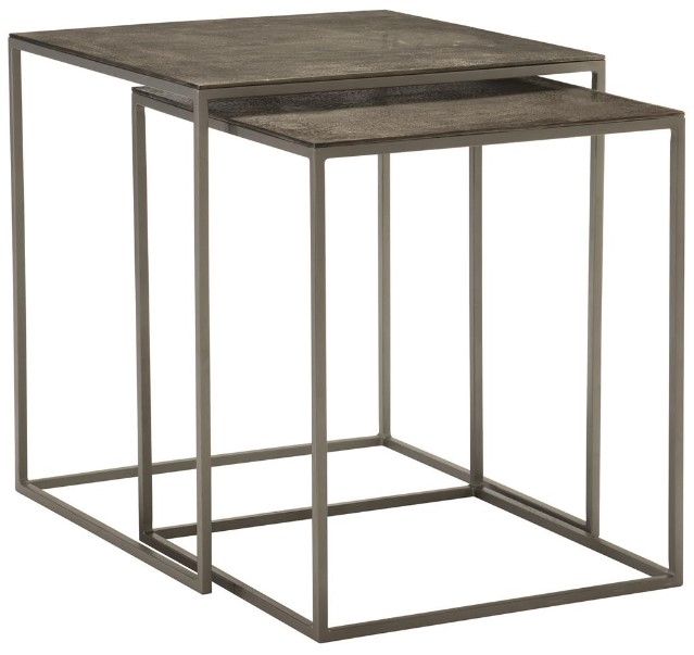 Bernhardt Eaton 2-Piece Graphite Nesting Table Set
