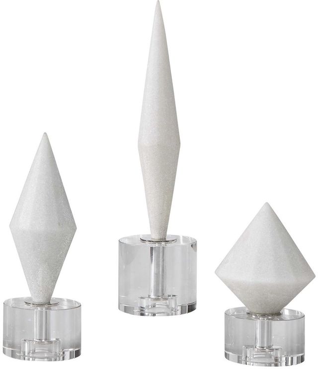 Uttermost® by David Frisch Alize Set of Three White Stone Sculptures-0