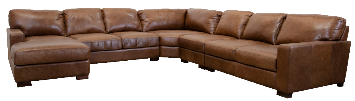 Soft line outlet leather sectional