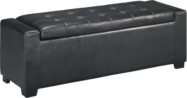Signature Design by Ashley® Benches Black Upholstered Storage Bench 0