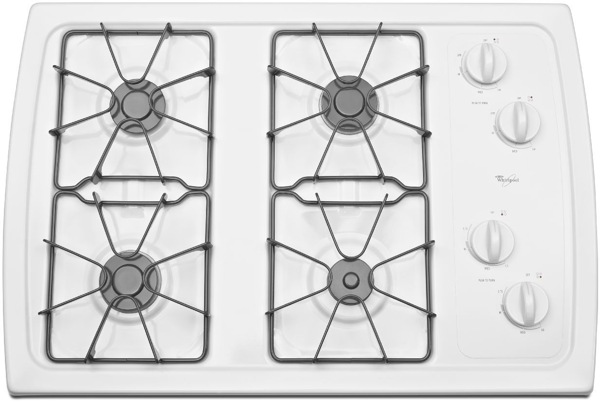 Whirlpool® 30" White Gas Cooktop