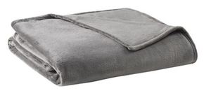 Olliix by Clean Spaces Charcoal Twin  Antimicrobial Plush Blanket