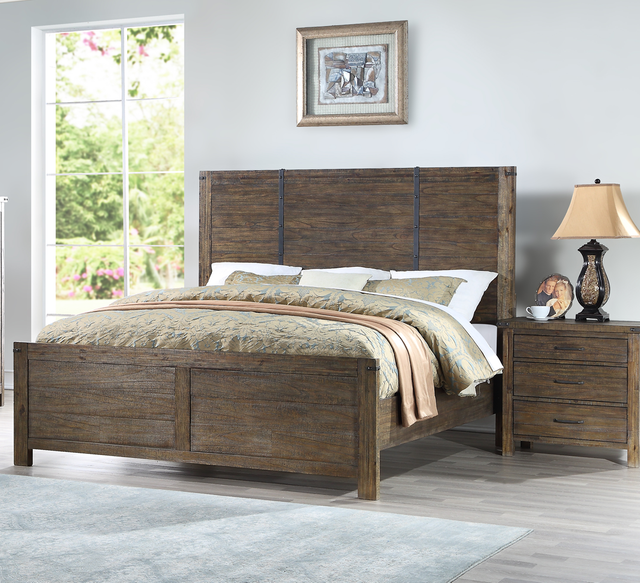 New Classic® Furniture Galleon 4 Piece Weathered Walnut Queen Bedroom Set-3