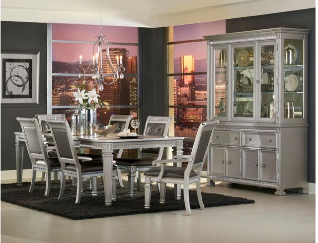 Homelegance® Bevelle Silver Dining Table 5