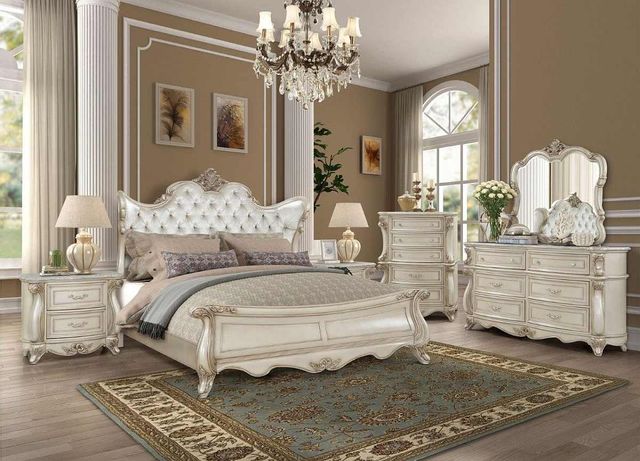 New Classic® Home Furnishings Monique 4-Piece White Queen Bedroom Set-0
