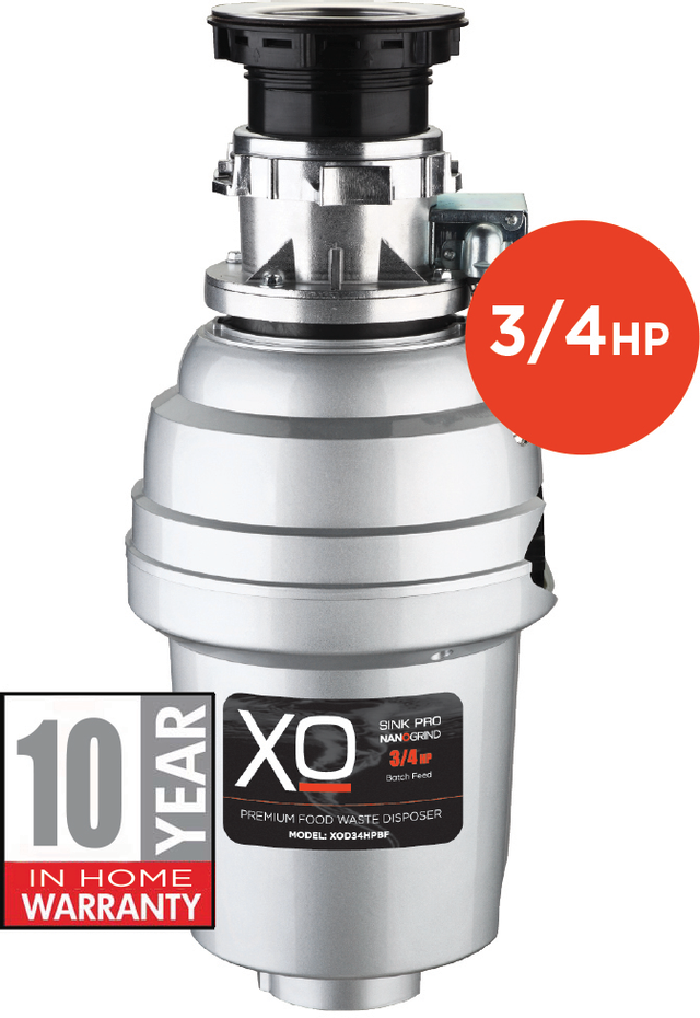 XO 0.75 HP Batch Feed Stainless Steel Garbage Disposer 1