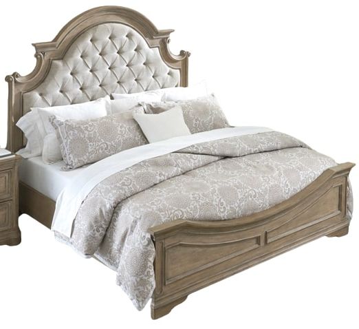 Liberty Magnolia Manor Weathered Bisque Queen Upholstered Panel Bed ...