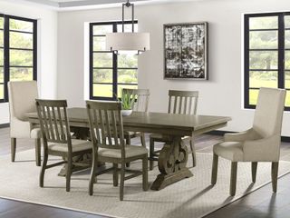 Grey Dining Set with 4 Side Chairs, Two Chairs free! 