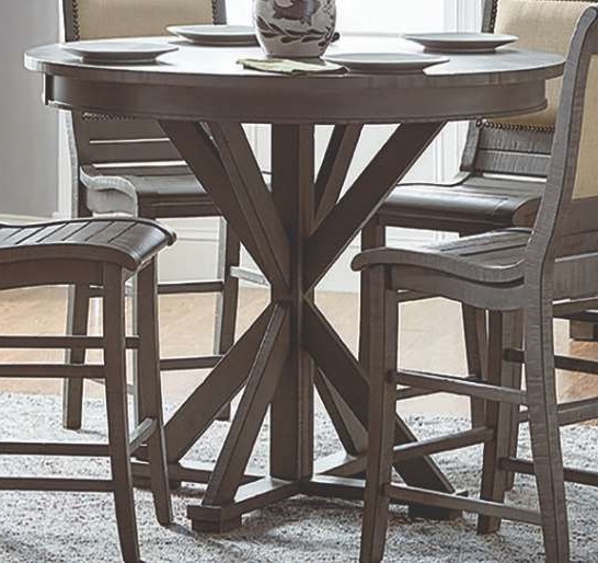 willow distressed white round counter table